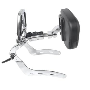 Imagem de DreDoggMoto Almofada de encosto ajustável multiuso Sissy Bar com bagageiro de motorista compatível com 2022-2025 Indian Chief Bobber Sport Chief Super Chief (cromado)