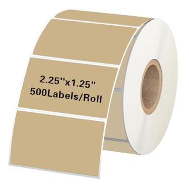 Imagem de Starboling Etiquetas térmicas diretas marrons de 5,7 cm x 3,18 cm, etiqueta de impressora autoadesiva para endereço, logotipo, envio, códigos de barras, código QR