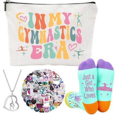 Imagem de Conjunto de presentes FJHAIY Gymnastics, bolsa de maquiagem, colar, me