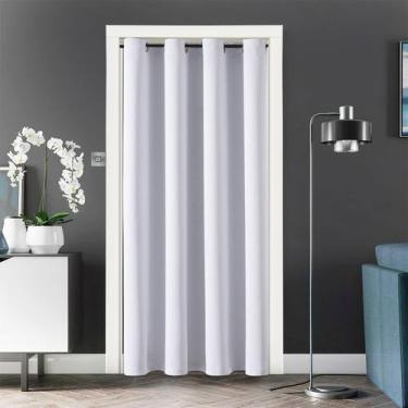 Imagem de Cortina de porta ChrisDowa Blackout Branco acinzentado 86x203cm 1 pain