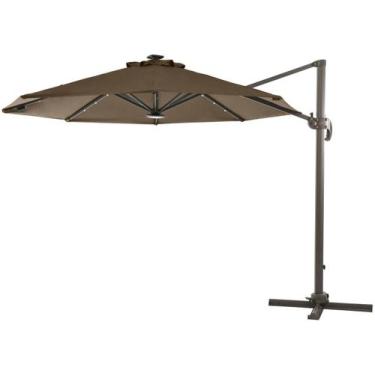 Imagem de Ombrelone Cancun Marron Palha com LED - 34497 - Sun House