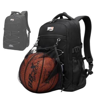 Imagem de JD JODEBES Mochila de basquete de 29L com compartimento de bola, Preto, Mochila com compartimento de basquete