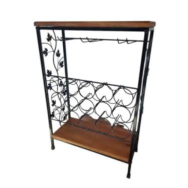 Imagem de Adega rack bancada artesanato country wine rack garrafa de vinho adega suporte madeira