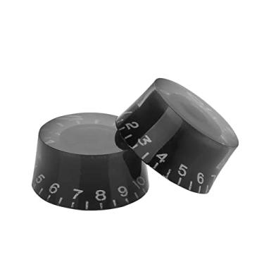 Imagem de RiToEasysports Controles de Tom e Velocidade de Guitarra de 4 Peças - Escalas Coloridas para Ajustes Precisos - Conjunto de Substituição para Guitarras Elétricas (Letras Brancas em Painel Preto)