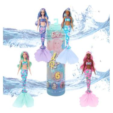 Imagem de Boneca Barbie Color Reveal Sereia Arco Íris 7 Surpresas Brinquedo Orig