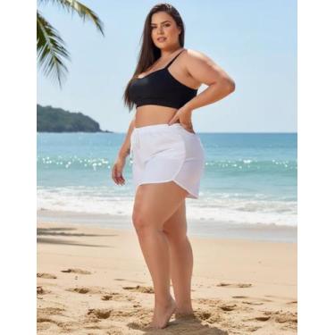 Imagem de Short Feminino Saída De Praia Piscina Tactel Plus Size Bermuda Soltinh