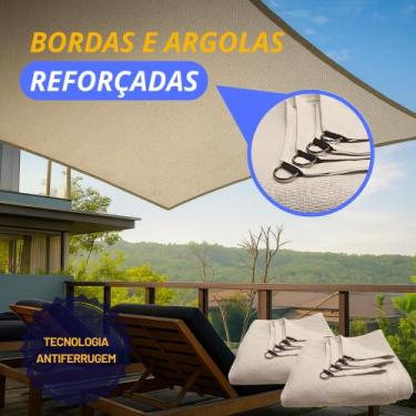 Imagem de Lona Tela Toldo Sombrite 4x2 Palha 90% Proteção UV Sombra Com Kit de I