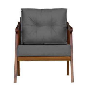 Imagem de Poltrona Decorativa Para Sala Vitoria material sintético Divini Decor 