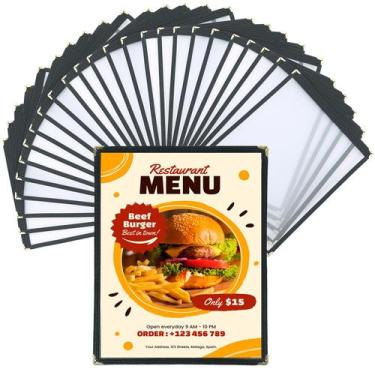 Imagem de Capas de menu FLKQC, couro de PVC transparente, 8,5 x 11 polegadas, pr