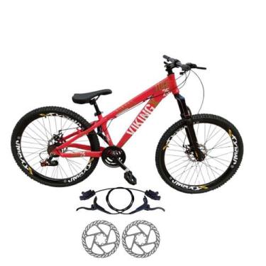 Imagem de Bicicleta Vikingx Tuff 25 Quadro Aluminio 24V Freio Hidraulico Diantei