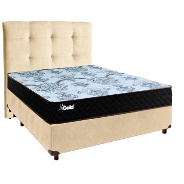 Imagem de Cama + Box Perola E Colchão Molas Ensacadas Casal - Life Gold Paropas + Cabeceira