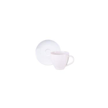 Imagem de Conjunto Xícara E Pires De Café Tramontina Maria Augusta Em Porcelana 100 Ml 2 Peças Tr...
