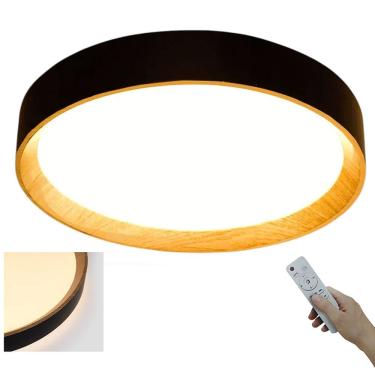 Imagem de Luminaria Plafon LED 3 Tons Controle Remoto Quarto Sala Trabalho Moderno Iluminaçao Ambiente Decorativo