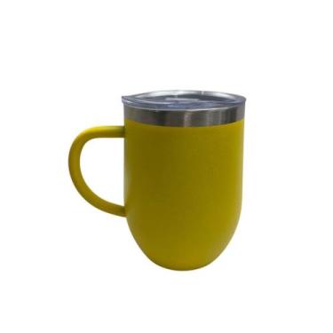 Imagem de Novidade Copo De Café 350 ml Isolado Com Alça,tampa de acrilico Aço In