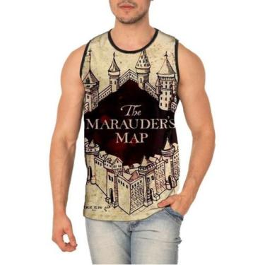 Imagem de Camiseta Regata Harry Potter Map Marauders Ref:401 - smoke, Preto, XG