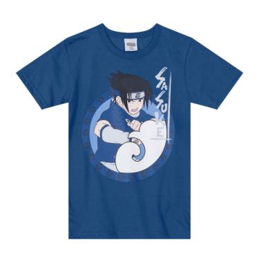 Imagem de Camiseta Naruto / Sasuke Azul Infantil Menino - Brandili