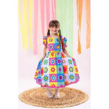 Imagem de Vestido Marie Junino Luxo Quermesse Elegante Pink - Tecido Tecnosoft P