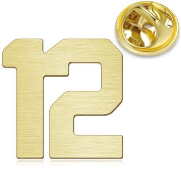 Imagem de HONEY BEAR 1 peça masculina feminina número 1/4/5/6/9/10/12/18/21/24 quatro/cinco/seis/nove/dez alfinetes de lapela colarinho crachá broches para negócios, casamento, formatura, presente, ouro