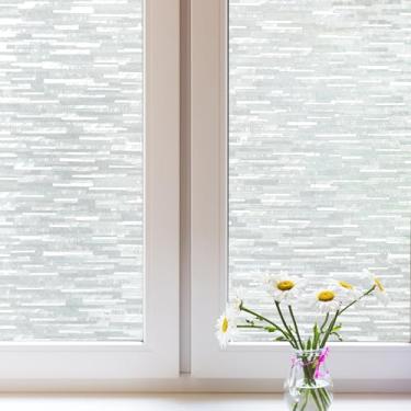 Imagem de Película de privacidade para janela, película de vidro fosco, removível para escritório em casa, adesivos opacos de janela com aderência estática, bloqueio de UV 29 x 192 cm