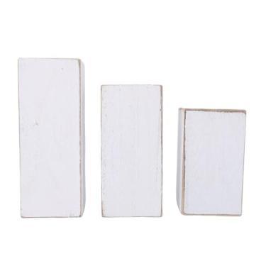 Imagem de Asixxsix Suporte de Vela de Madeira, Conjunto de 3 Suportes de Vela Estilo Fazenda Rústico Com Base Plana Antiderrapante, para Decoração de Casa, Sala de Estar, Mesa de Centro, Entrada