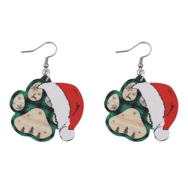 Imagem de Brincos de Natal femininos com pingente de pata de gato, roupas de Natal, acessórios de bijuteria, 2inch, Liga de aço, Sem pedra preciosa