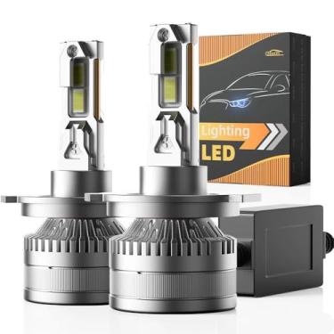 Imagem de AOUKKL Lâmpadas H4, luz branca 30000LM 6000K, design 1:1, ventilador de resfriamento de 13000 RPM, IP67 à prova d'água, vida útil de mais de 60.0000 horas, Plug and Play, pacote com 2