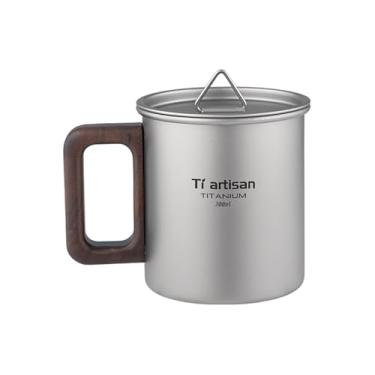 Imagem de Ti artisan Caneca de acampamento copo de titânio caneca de café ultraleve copo de água jateamento portátil anti-queimadura copo de café 300 ml/450 ml (300 ml))