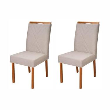 Imagem de Kit 2 Cadeiras Madeira Maciça, Estofada e Bordada Liz Authentic Espres