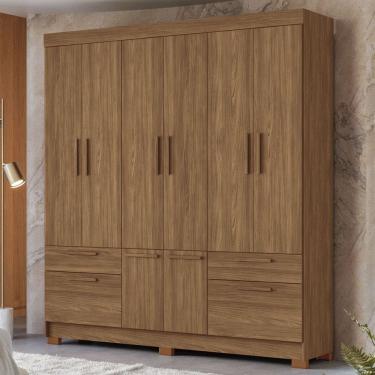 Imagem de Guarda-Roupa Casal Leoni 8 Portas 4 Gavetas Jatoba - Pnr Móveis