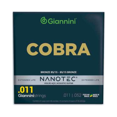 Imagem de Corda P/ Violão Aço Giannini Nanotec Cobra PN 11/52 - EC0559