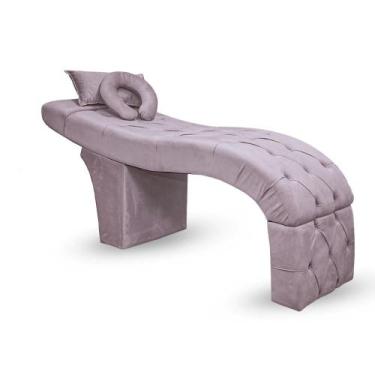 Imagem de Maca Estética Bela Para Extensão De Cílios Veludo Rose - SOFA STORE