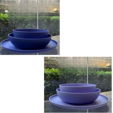 Imagem de ogo de 3 Pratos Resistente Linha Colours – Variedade de Cores, Livre de BPA e Uso no Micro-ondas | Prato Raso, Fundo e Bowl Modernos(Kit 2 jogo de prato/2Mirti/2La)