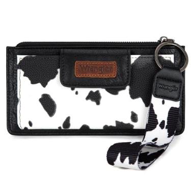 Imagem de Carteira de pulso Wrangler Cow Print para mulheres com forro RFID - Mo