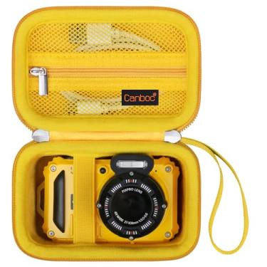 Imagem de Canboc Estojo para câmera digital Kodak PIXPRO WPZ2 resistente à prova d'água, bolso de malha para cabo USB, amarelo (apenas capa)