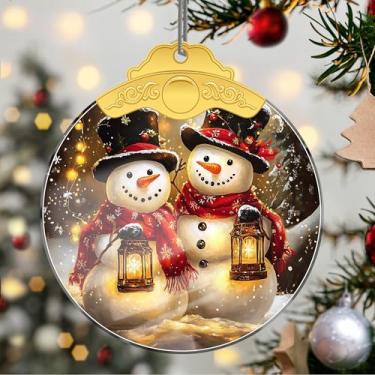 Imagem de Enfeites de Natal, boneco de neve, cristal pendurado, enfeites de árvore de Natal feitos à mão, decoração de carro e casa - presentes de Natal, decoração de artesanato em acrílico, ideias de troca de