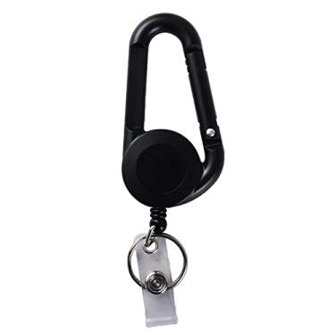 Imagem de Clipe de carretel de crachá, material de escritório, antiperda, suporte de crachá, enfermeira, médico, trabalho, cartão de identificação, nome da etiqueta, nome (preto)