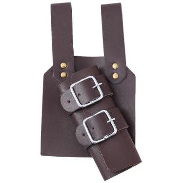 Imagem de GORGECRAFT Coldre de espada de couro renascentista para espada direita cinto medieval espada sapo coldre café couro PU espada suporte para espada para cavaleiro punhal pirata cosplay fantasia
