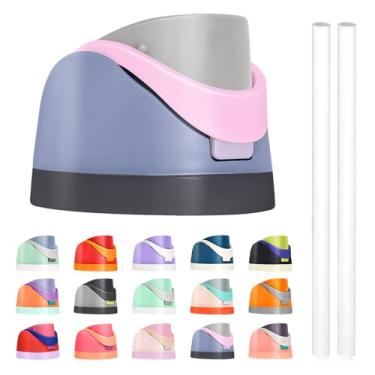 Imagem de A tampa de substituição contém canudos para garrafa de água Owala Freesip, compatível com tampa e tampa Owala, acessórios premium para garrafas de 473 ml, 680 g, 946 ml, 1134 g, à prova de vazamento