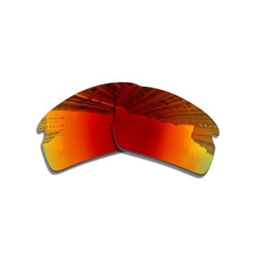 Imagem de Lentes de reposição para óculos de sol Oakley Flak 2.0 Aisa fit 9271/polarizadas de 1,5 mm/fácil de instalar, Vermelho, 61.7*37.5mm