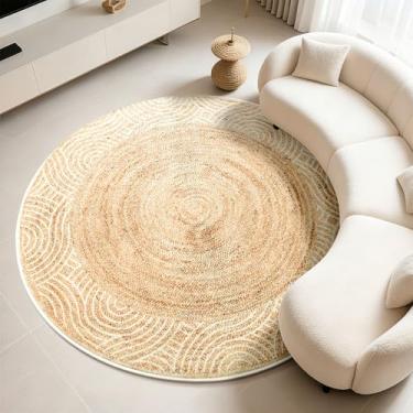 Imagem de Asrug Tapete redondo grande de 1,8 m, tapetes circulares de fazenda para sala de estar, antiderrapante, lavável à máquina, tapete redondo para cozinha, quarto, berçário, sala de jantar, tapete macio