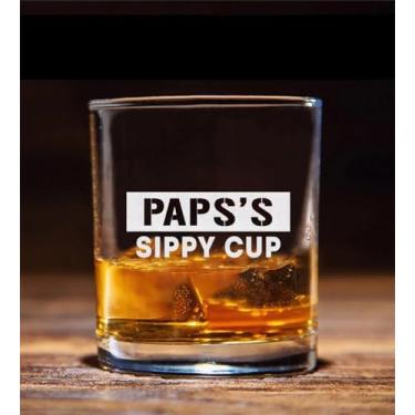 Imagem de AcevedoDesign Copo de uísque gravado Paps's Sippy Cup - Copo de uísque Paps - Presente de Dia dos Pais - Copo com Sippy - Presente de anúncio de gravidez - Presente de aniversário - Presente para