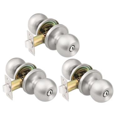 Imagem de Maçaneta de porta KNOBWELL de níquel escovado para quarto e banheiro, 
