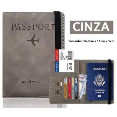 Imagem de Porta Passaporte Carteira Documentos Cartão Para Viagem - D' Presentes