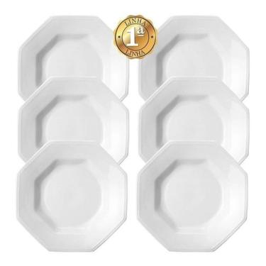 Imagem de Kit 6 Pratos Fundos Sopa Porcelana Schmidt Prisma - Porcelanas Schmidt