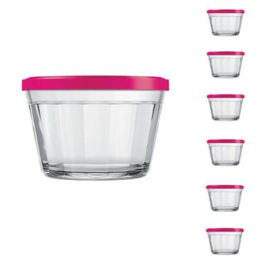 Imagem de Pote Vidro Americano C/Tampa Cores Cereal Bolacha 350ml 6Un - NADIR FI