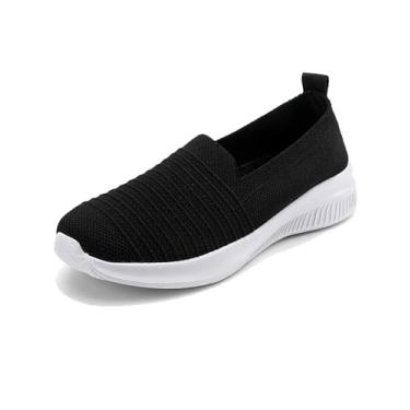 Imagem de Tênis de caminhada feminino, antiderrapante, respirável, de malha, leve, confortável, para trabalho, Cinza, 37