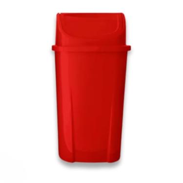 Imagem de Lixeira 60L Vai e Vem Reforçada – Cozinha, Lavanderia, Escritório – Tampa Basculante (Vermelha)