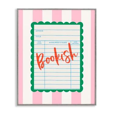 Imagem de Stupell Industries Bookish Reader Library Card Gray Framed Giclee Art, design por Nadia Hassan, 20 x 16