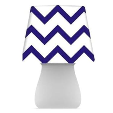 Imagem de Luminária Abajur de Mesa Grande Zig Zag Bivolt – Luz Difusa com Capa Estampada Removível