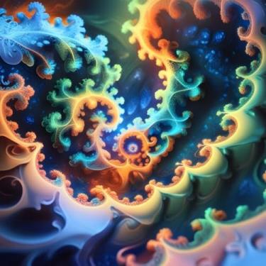 Imagem de Quadro Decorativo Cosmic Swirl Fractal Arte Abstrata para Parede Design Moderno 50x50cm